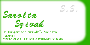 sarolta szivak business card